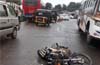 Rider injured as private bus collides with bike near Mani